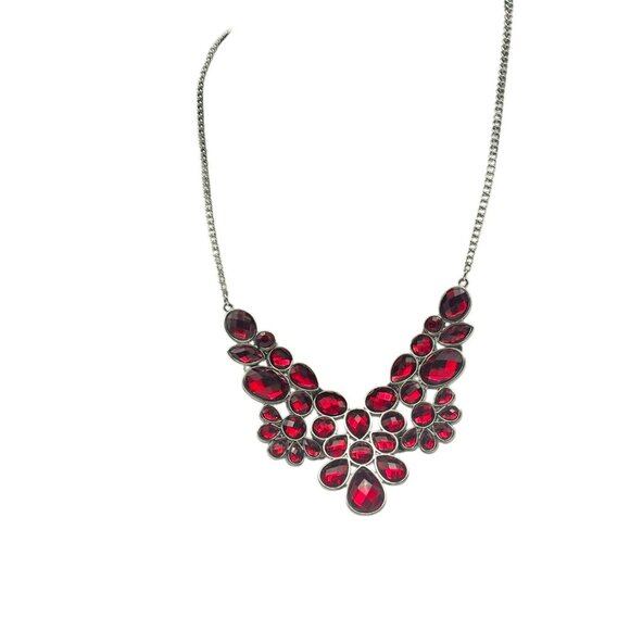 **Lady in Red Teardrop Gemstone Pendant Necklace - Picture 2 of 12